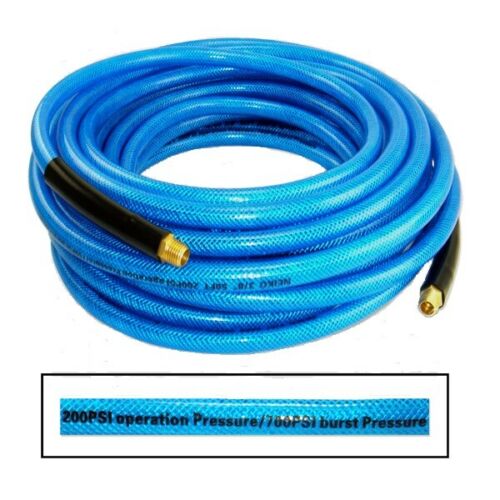 1/4" X 100' Ultra Flexible Braided Air Hose Polyprothane Ironflex Roofing Pro