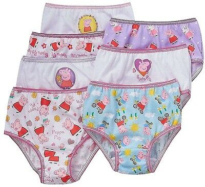 Peppa Pig Little Girls Panties 7 Pair Of Underwear Briefs Size 2t-3t, 4t